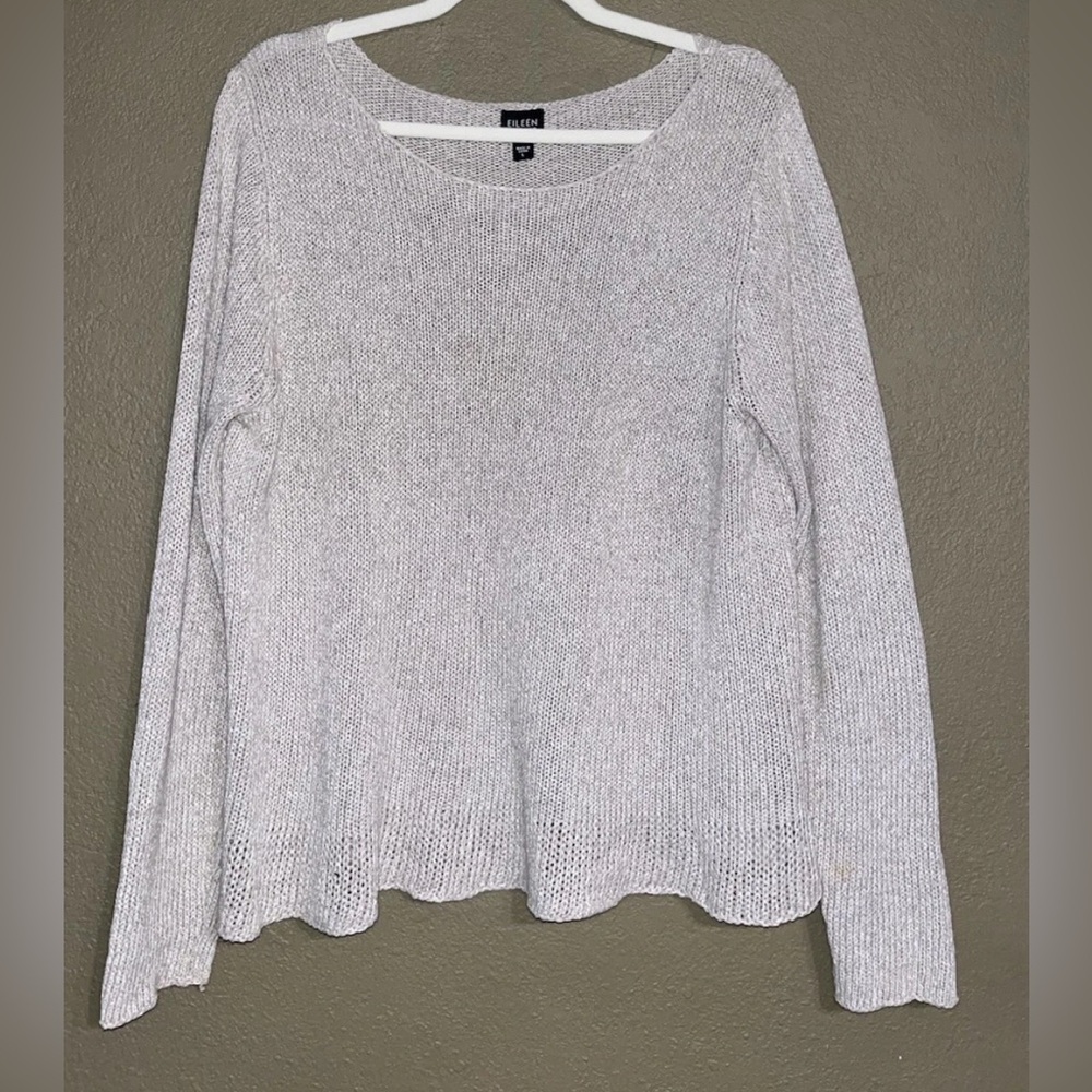 EILEEN FISHER Beige Linen Blend Knit Sweater Women’s Large